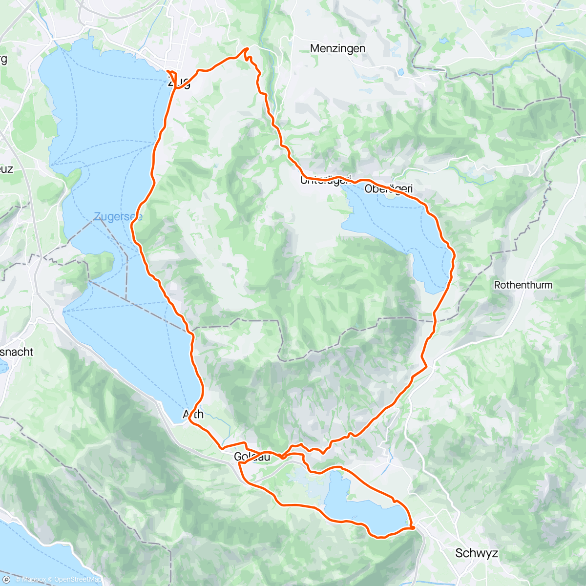 Map of the activity, SYN Ride Zug 😍
