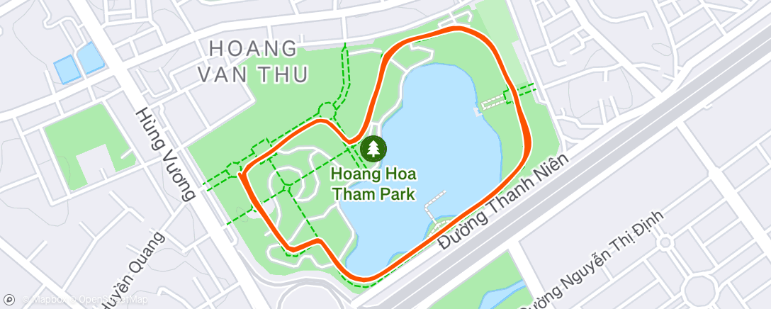 Map of the activity, Afternoon Run