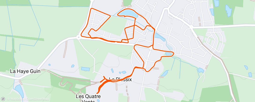 Map of the activity, 2024-182 Course à pied le midi