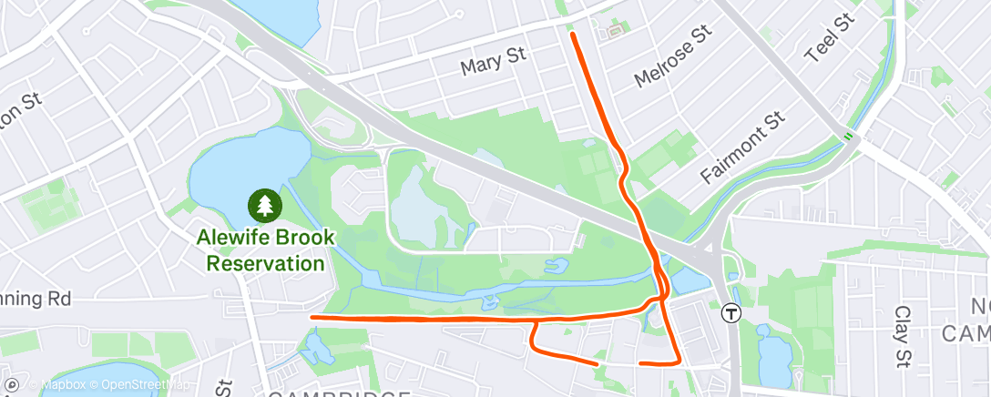Map of the activity, Afternoon Run