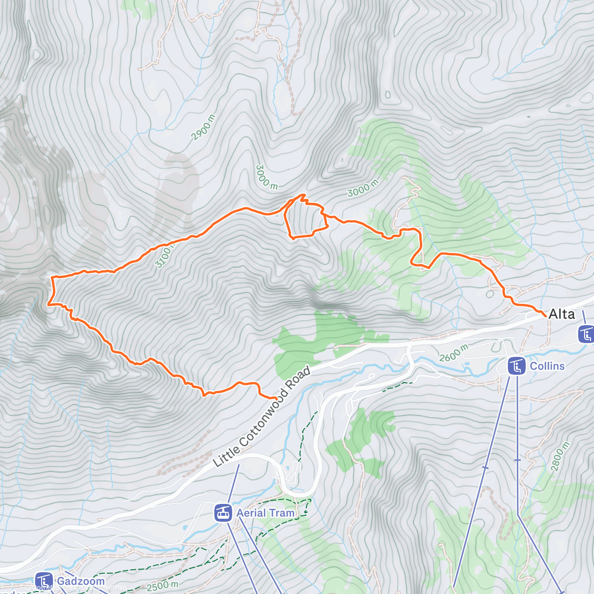 Map of the activity, South face of superior with Vanessa