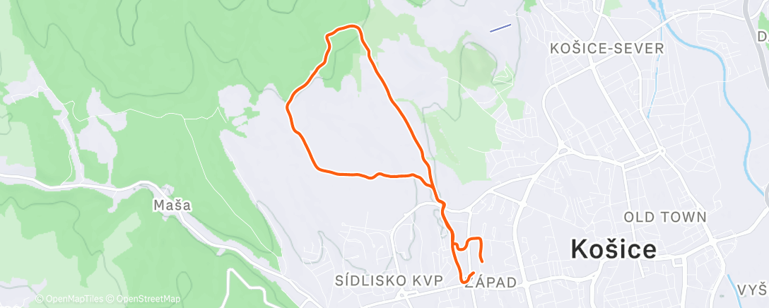 Map of the activity, Lunch Run