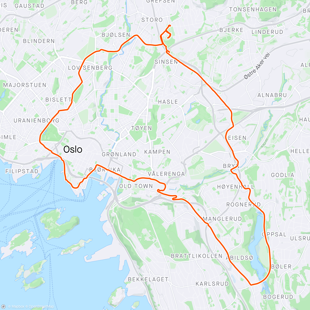 Map of the activity, Tidlig snøfrie veier i Oslo; årets første tråkk her hjemme