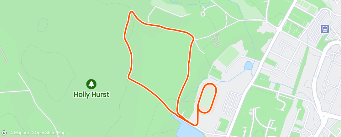 Map of the activity, 3 * [5*300m (100m walk)] (4 mins)