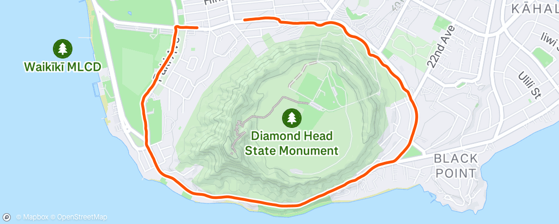 Map of the activity, Afternoon Run