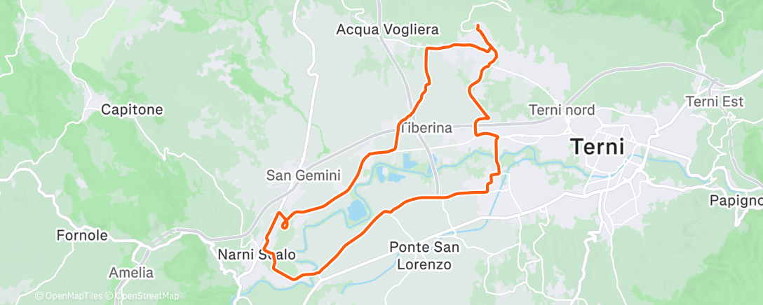 Map of the activity, Pedalata  mattutina