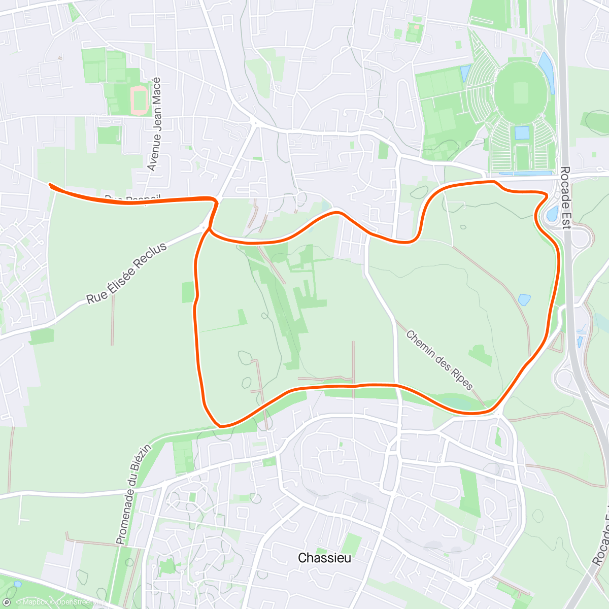 Map of the activity, Morning Run poussette