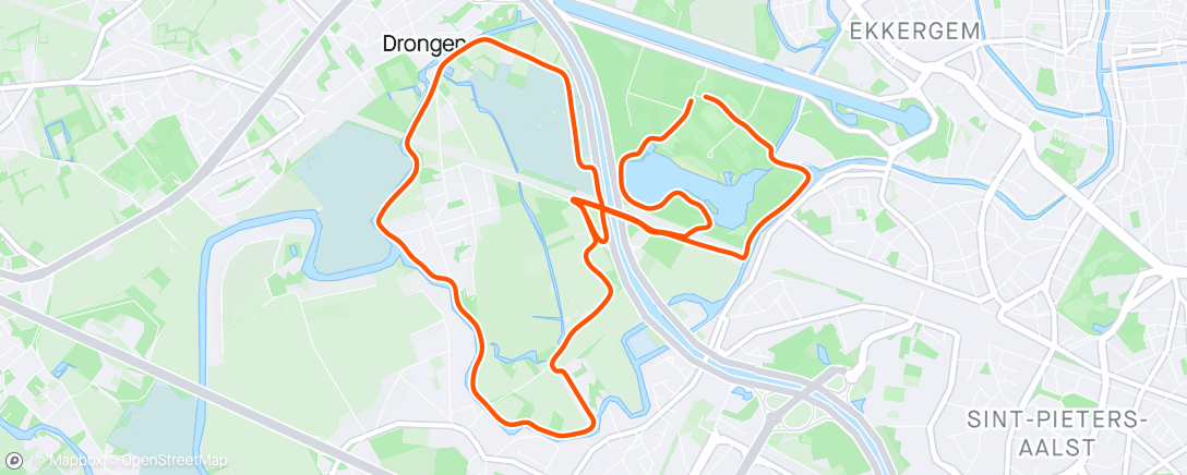 Map of the activity, Interval met coach Phil: 10x2’ (3’tussen)
