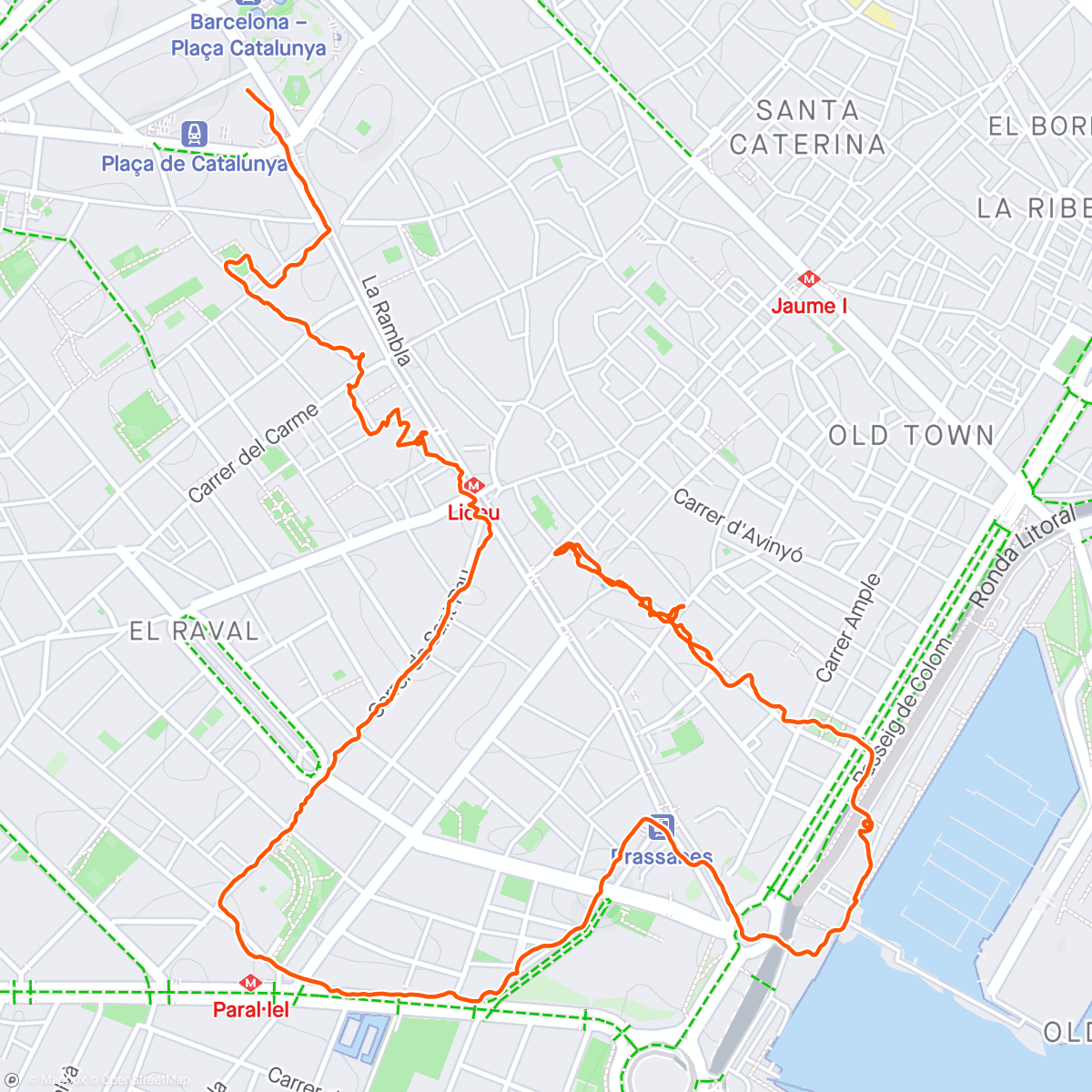 Mappa dell'attività La Rambla Caminando