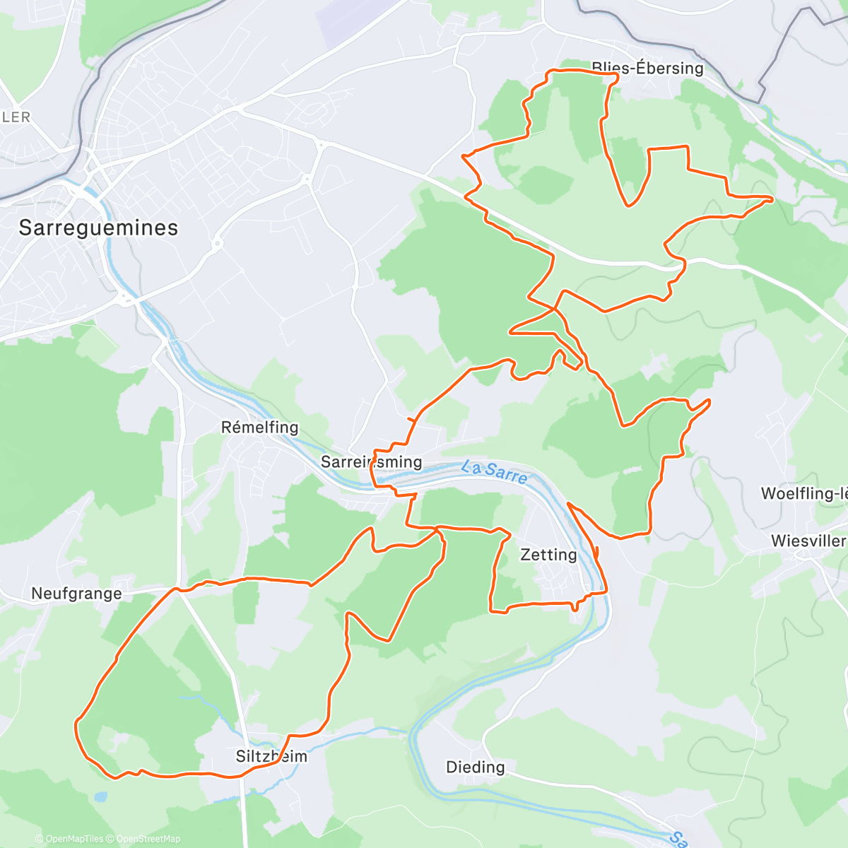 Map of the activity, Sortie VTT le matin