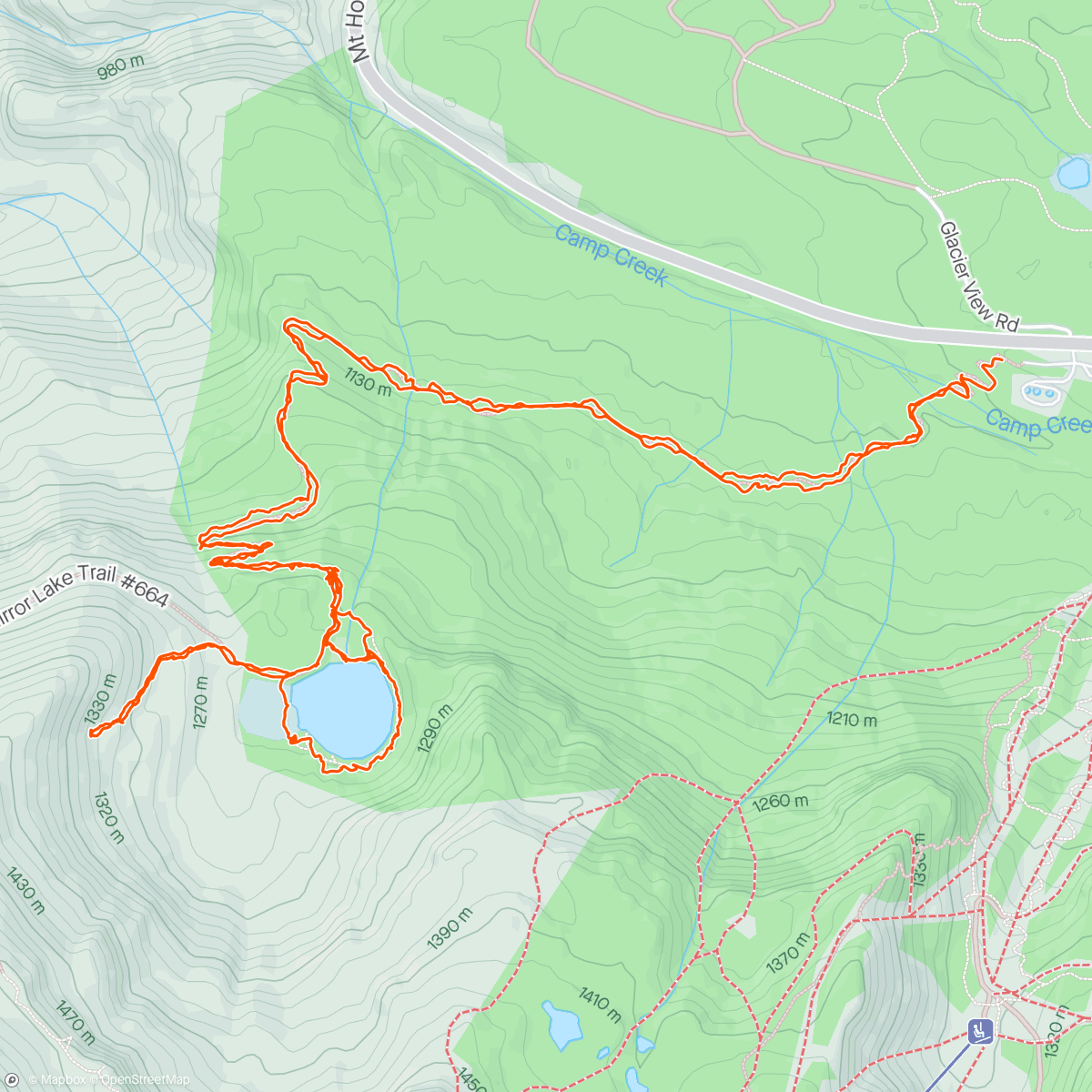 Map of the activity, Mt hood hike with wifey