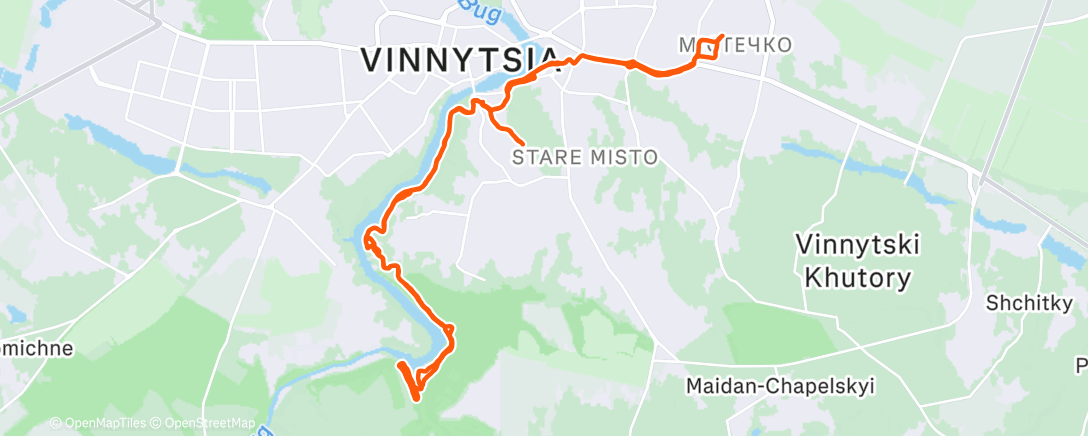 Map of the activity, Попід Буг на Сабчик