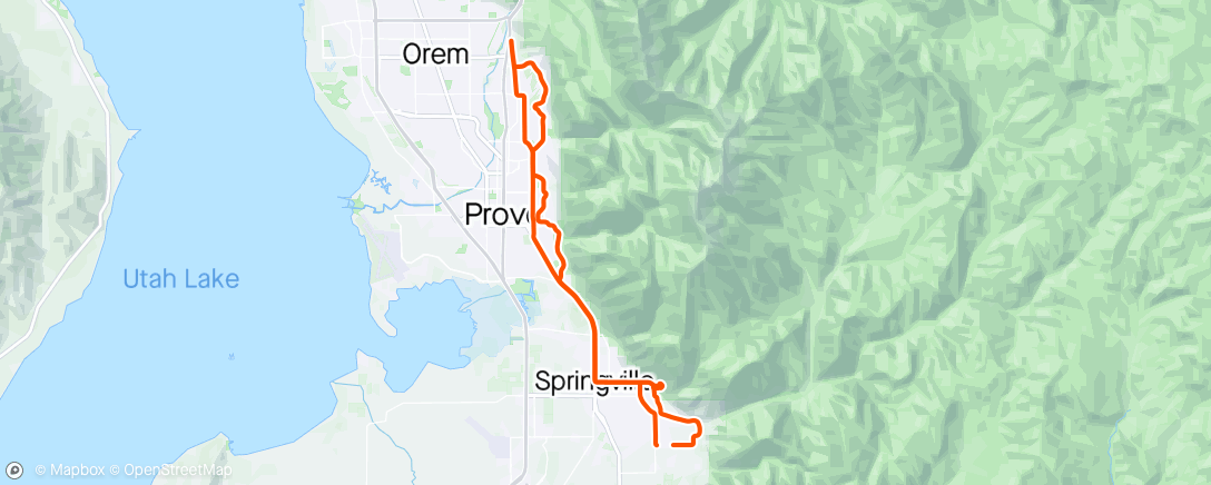 Carte de l'activité Provo and Springville Loop