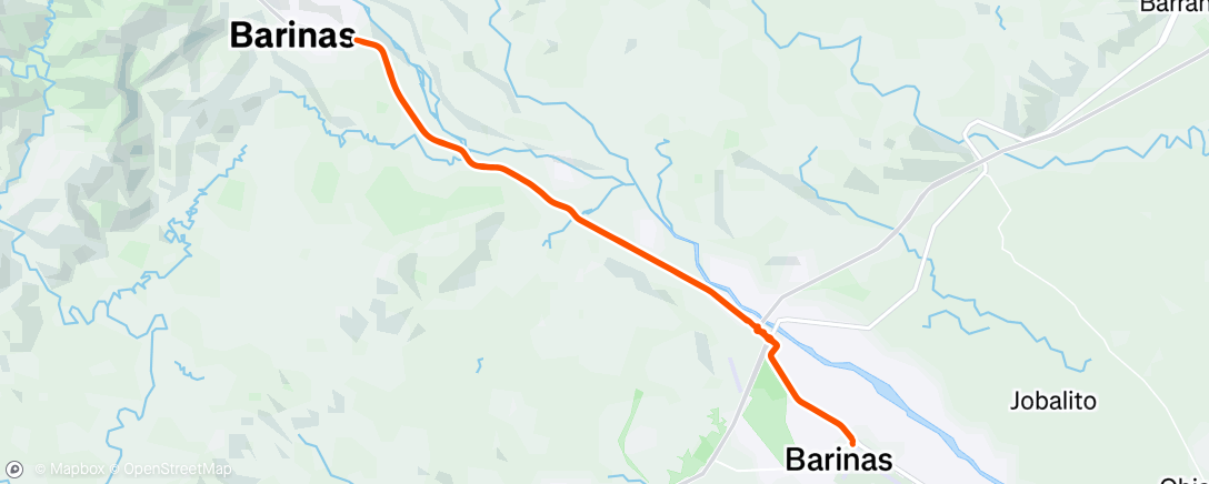 Map of the activity, Barinitas día de la vuelta a Barinas