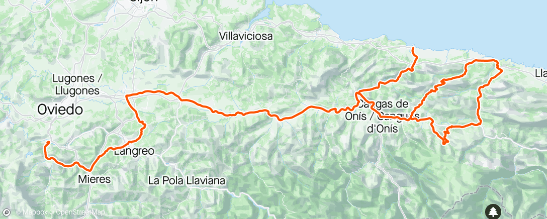 Map of the activity, Vuelta Astúrias
