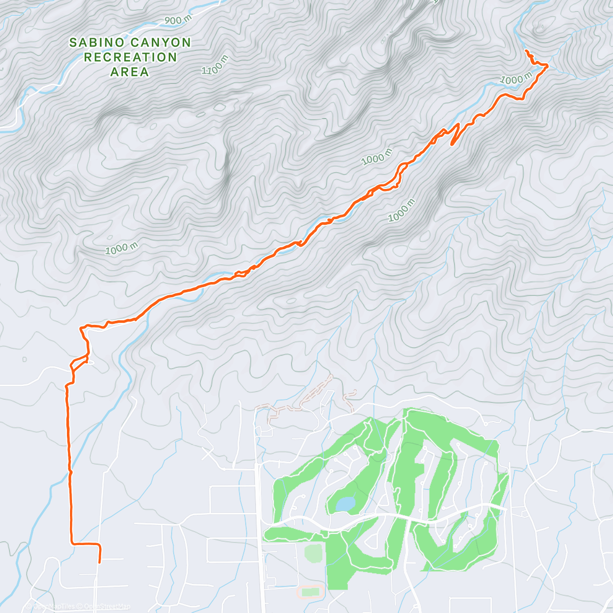 Map of the activity, Seven Falls via Bear Canyon