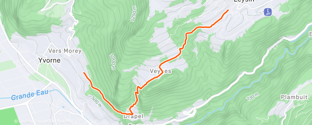 Map of the activity, Traillauf am Nachmittag