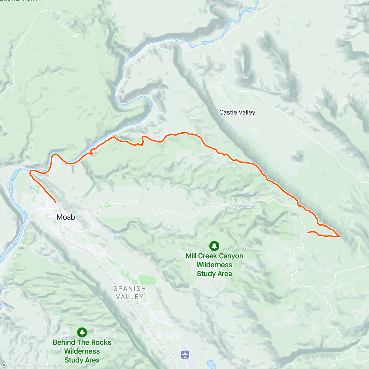 Map of the activity, Whole Enchilda Lower Section: UPS > LPS > Porcupine Rim Trail