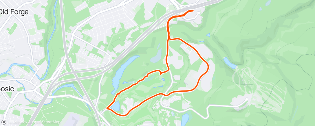 Map of the activity, Afternoon Run in Scranton, PA