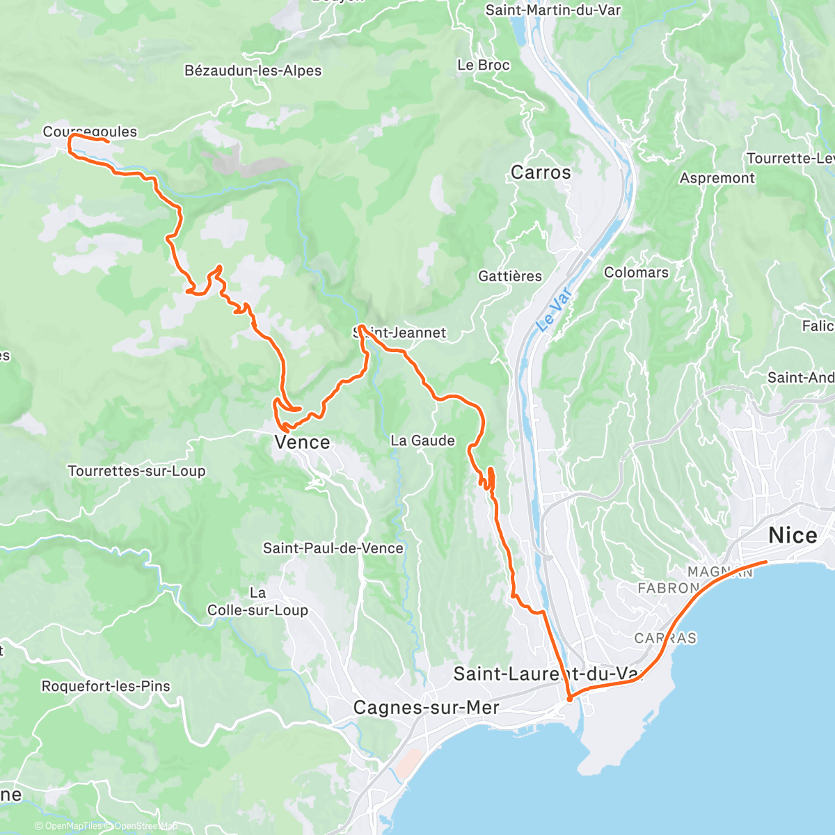 Map of the activity, ROUVY - IRONMAN 70.3 Nice