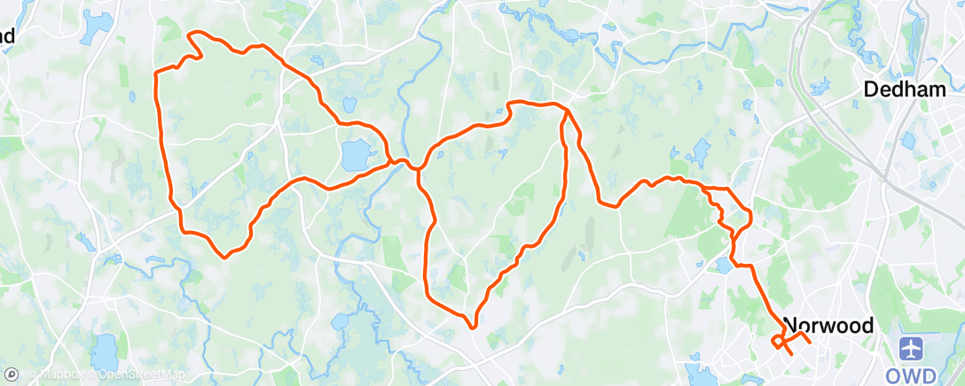 Map of the activity, Evening Ride