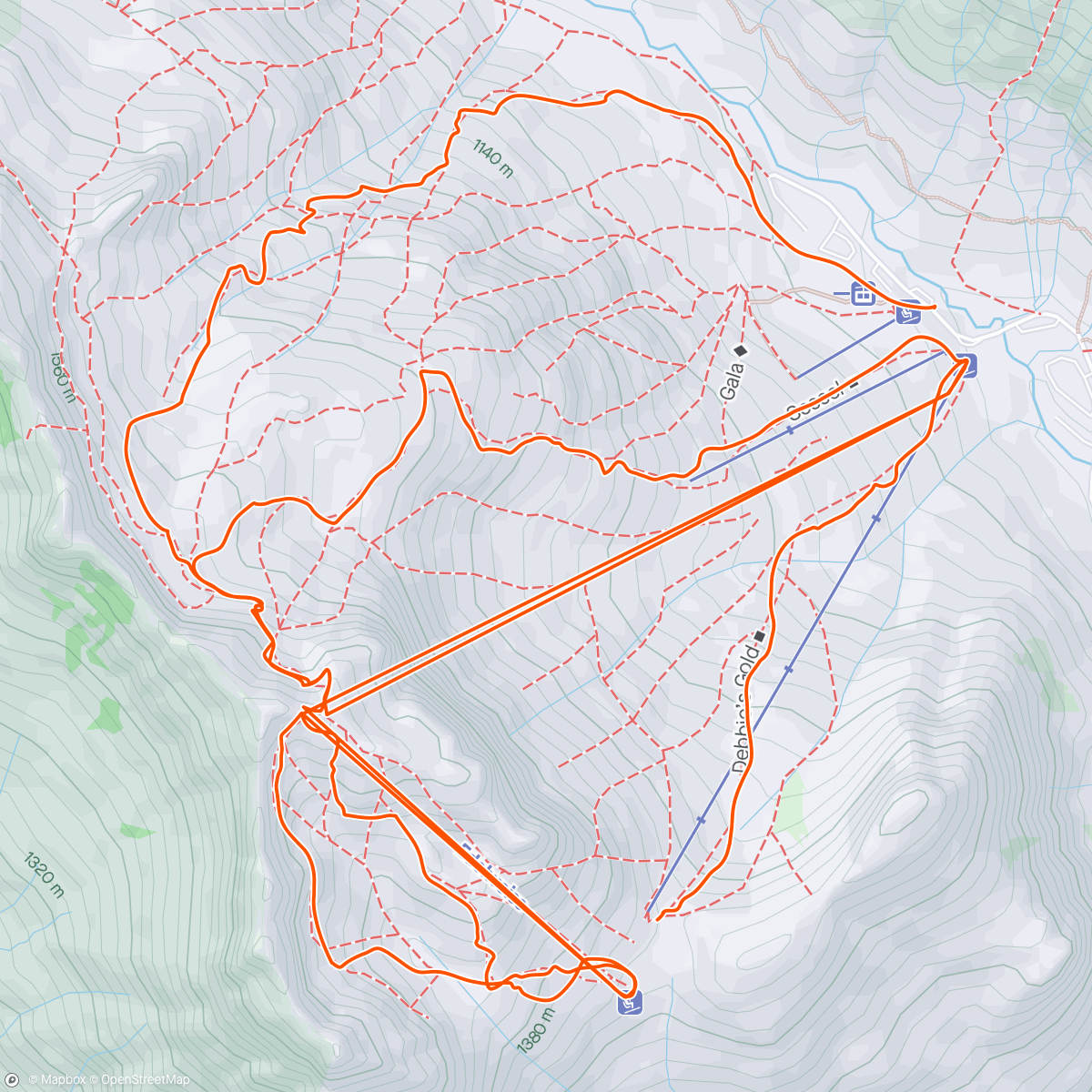 Map of the activity, Last Call for Alpental