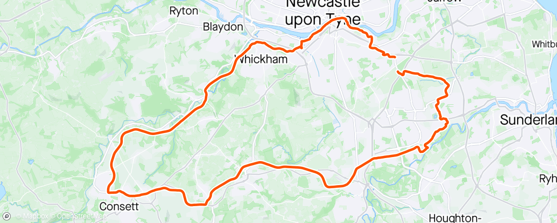 Map of the activity, A sore last 12 miles after a come off.