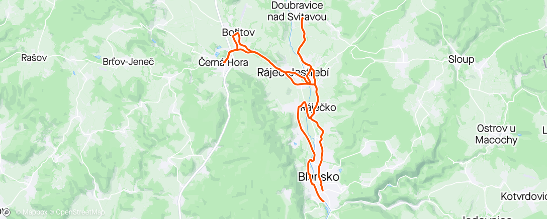 Map of the activity, Doubravice - Černá Hora