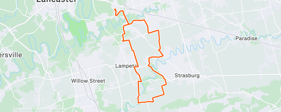 Map of the activity, Afternoon Ride