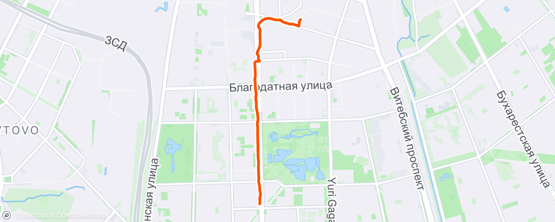 Map of the activity, Вечерняя прогулка