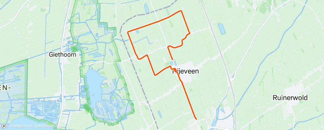 Map of the activity, Inrijden Nijeveen