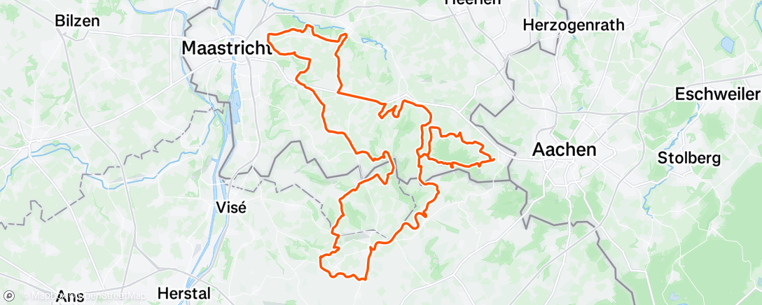 Map of the activity, Vo2Max klimmetjes
