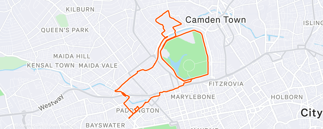 Map of the activity, Primrose Hill | Regents Park | London