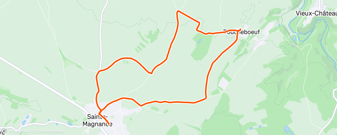 Map of the activity, Course à pied le matin