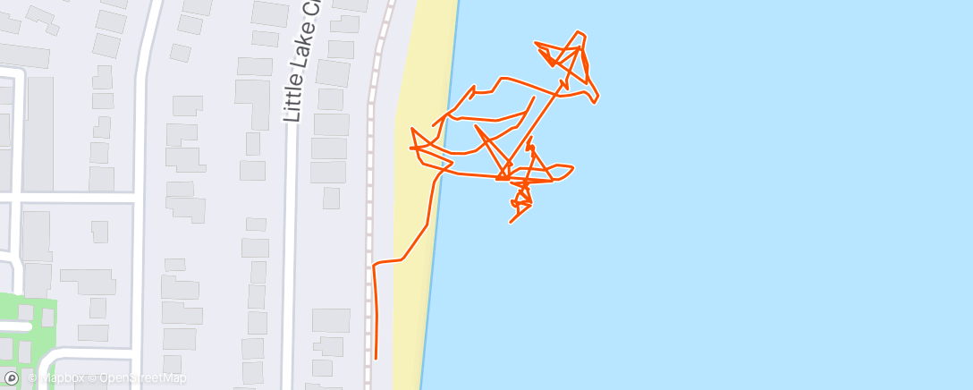 Map of the activity, Afternoon surf dodging tree