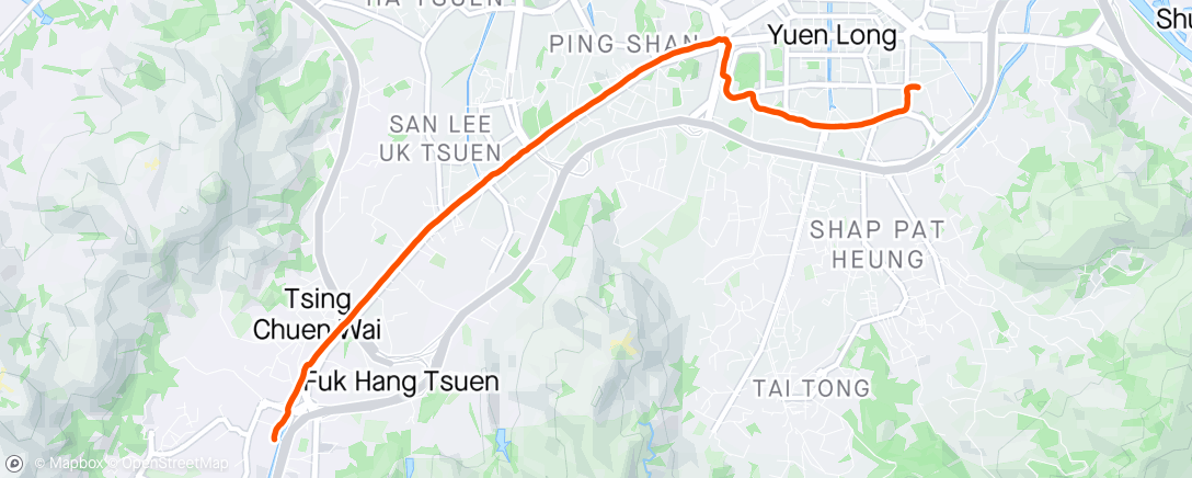 Map of the activity, 晚間跑步