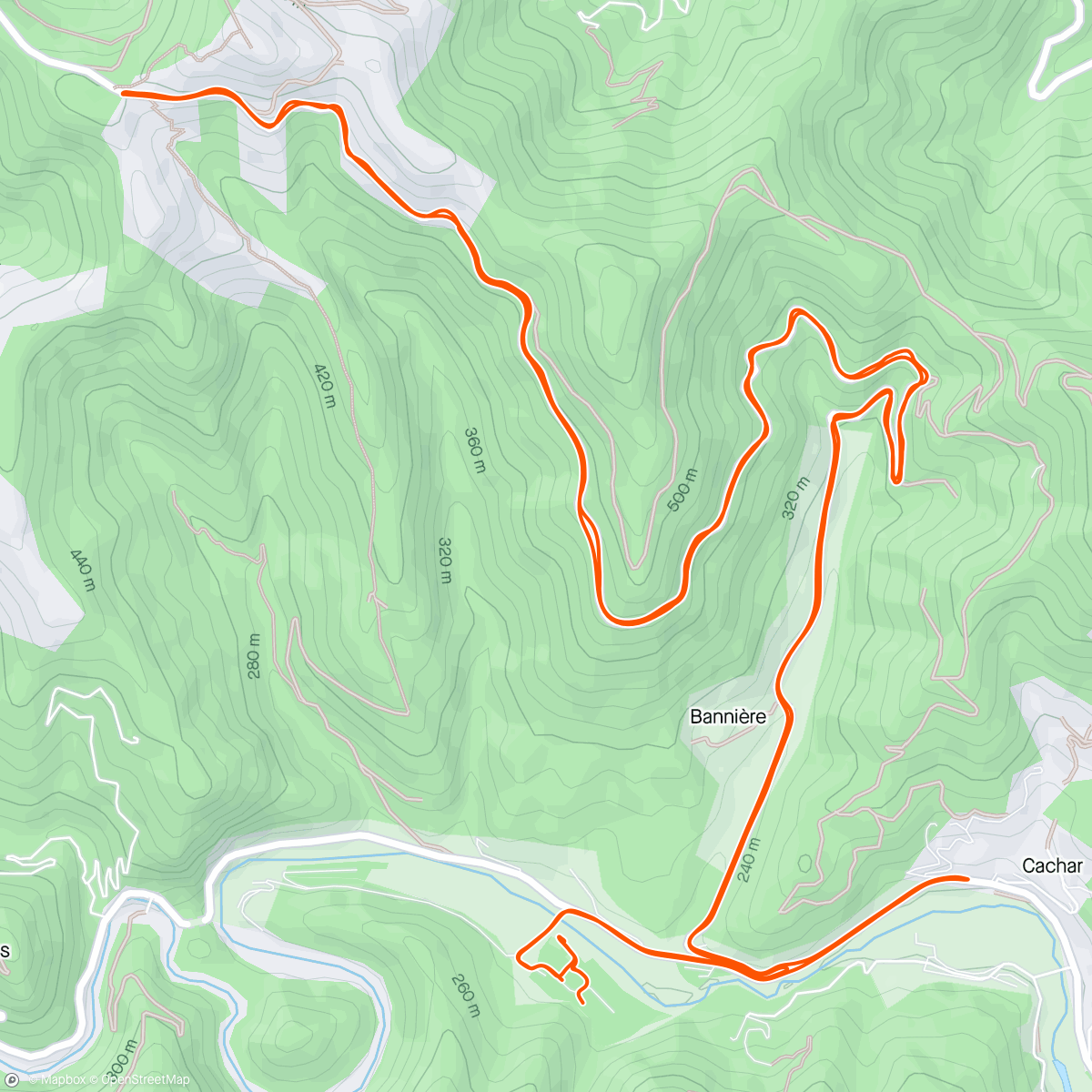 Mapa de la actividad, Intervallen op Col Saint-Pierre