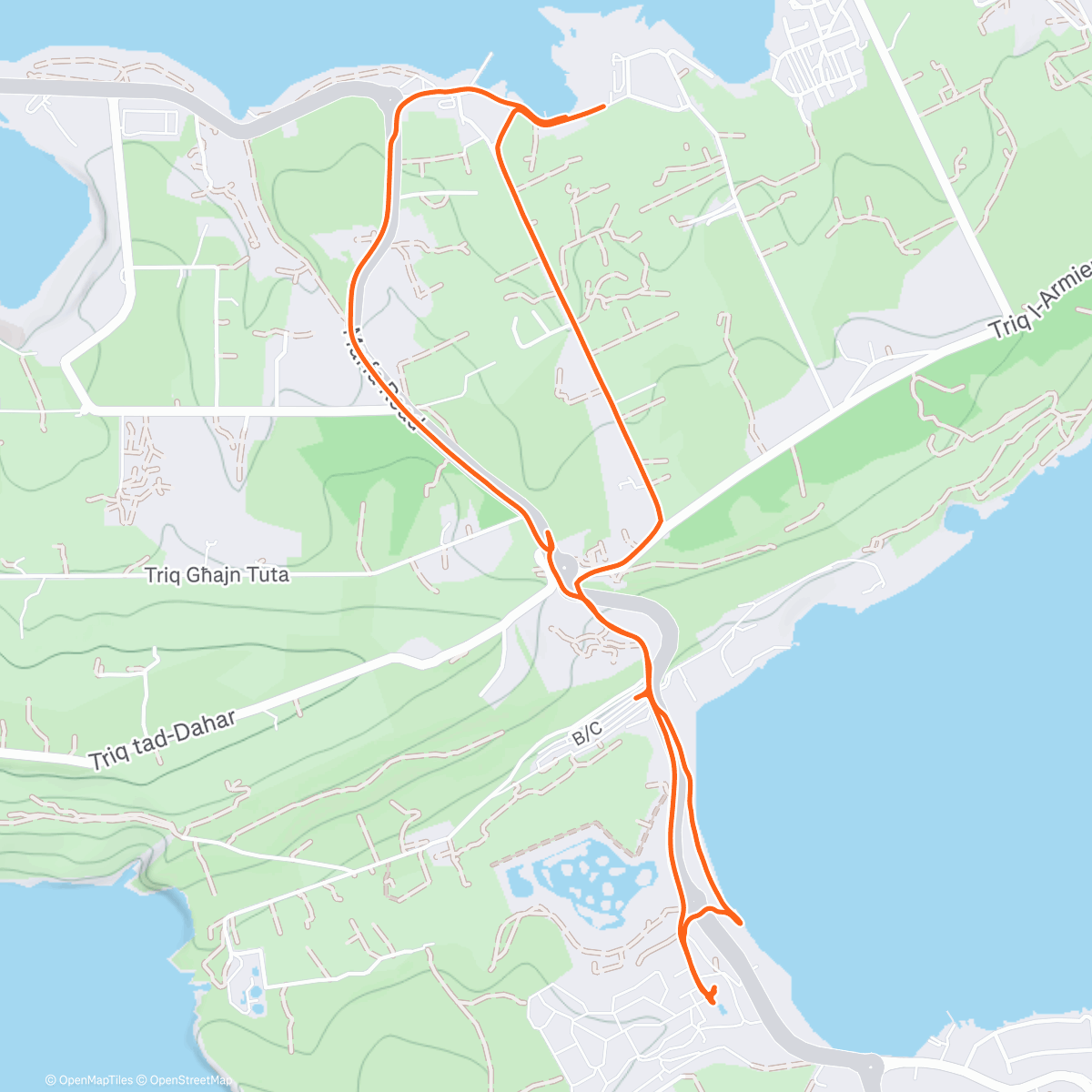 Map of the activity, Naar het strand