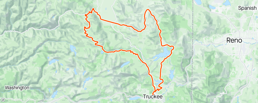Mapa de la actividad (Truckee Tahoe Gravel 100 course tune)