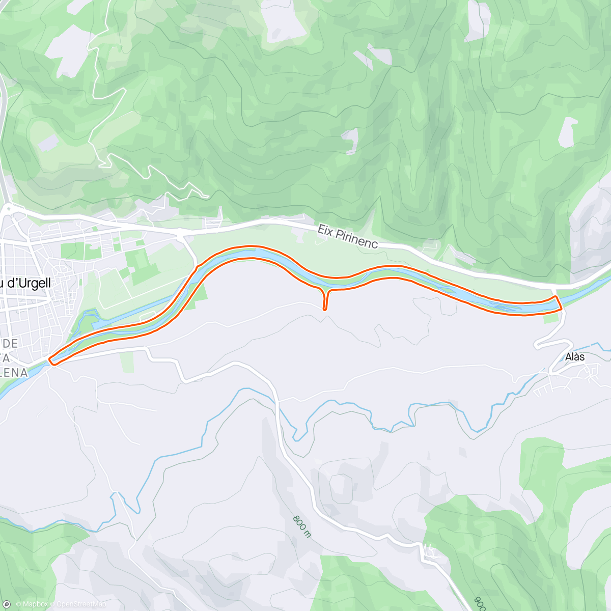 Map of the activity, Two bridges (Pyrenees)