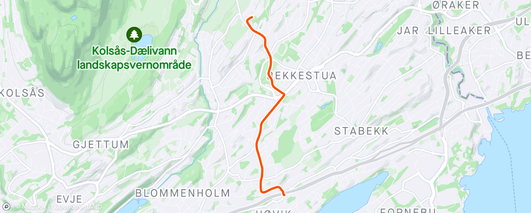 Map of the activity, Morning Run til jobb