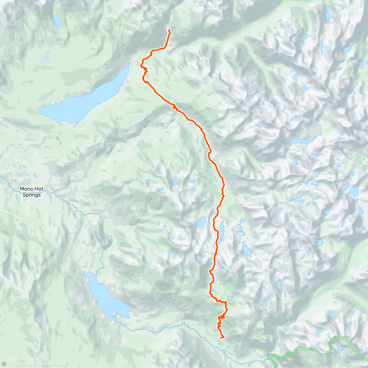 Map of the activity, Pacific Crest Trail: Day 64
