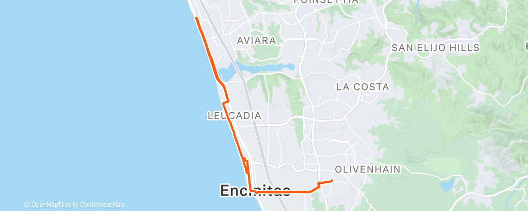 Map of the activity, Ride with Terry