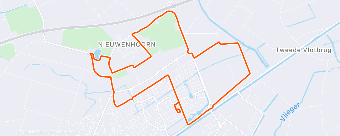 Map of the activity, Afternoon Run