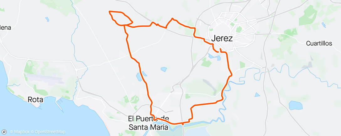Map of the activity, Bicicleta de montaña vespertina