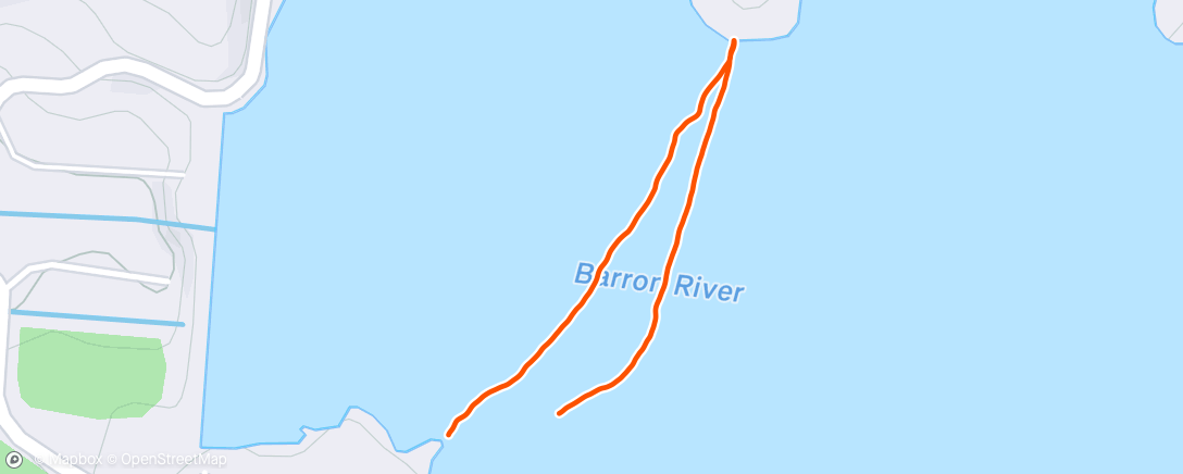 Map of the activity, Afternoon Kayaking