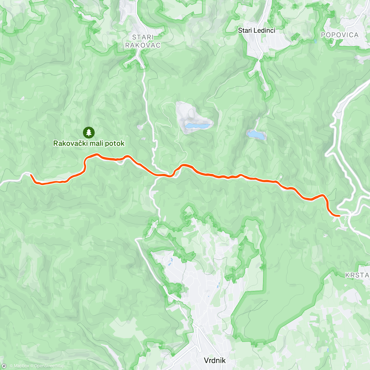 Map of the activity, Morning Trail Run