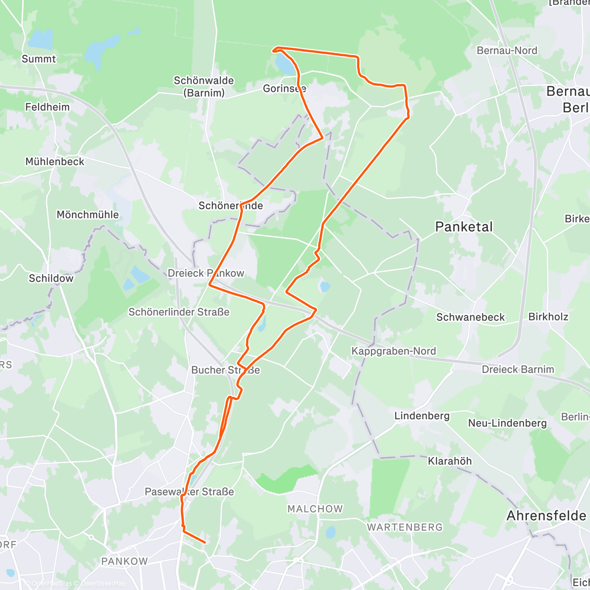 Map of the activity, Gravel-FAR Heinersdorf - kurz, kalt und nass