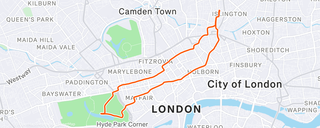 Map of the activity, Christmas run