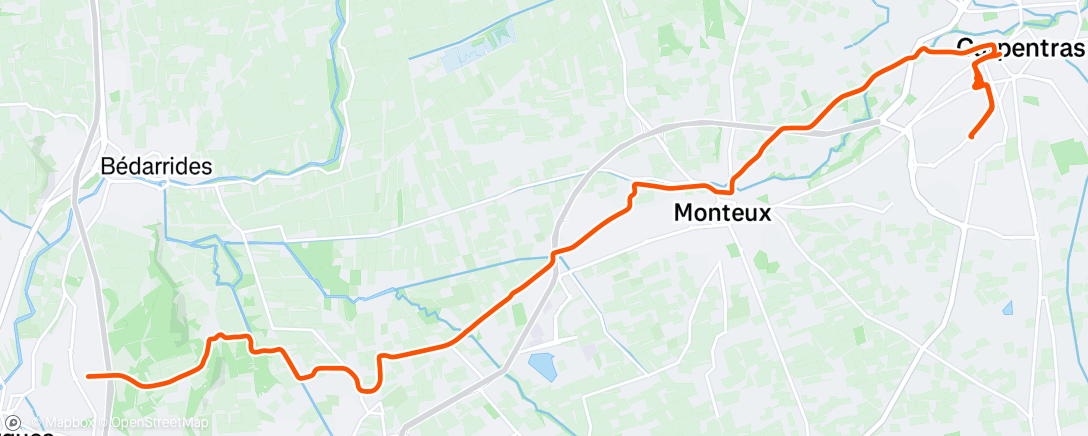 Map of the activity, Sortie vélo le midi
